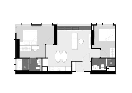 Property floor plan, 3 bedrooms in Park Origin Thonglor No. 11036 (2D)